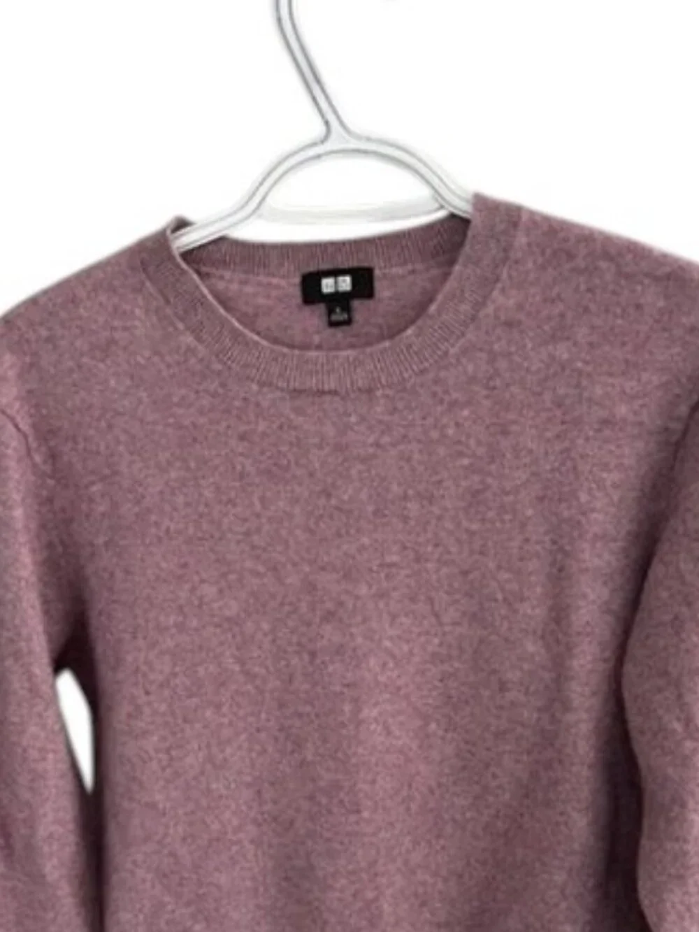 Uniqlo cashmere crew neck sweater mauve women's size L - Picture 3 of 4